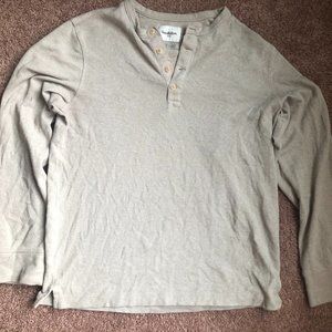 Khaki Quarter Button Up Long Sleeve Shirt
